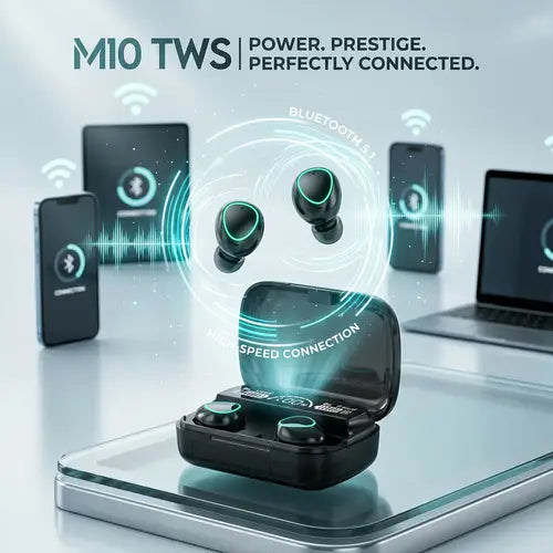 M10 TWS Wireless Bluetooth Earbuds with Charging Case
