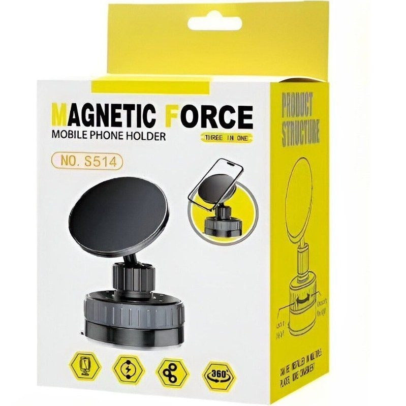 Premium 360° Magnetic Car Phone Mount – Powerful Suction Cup, Foldable Adjustable Dashboard Holder