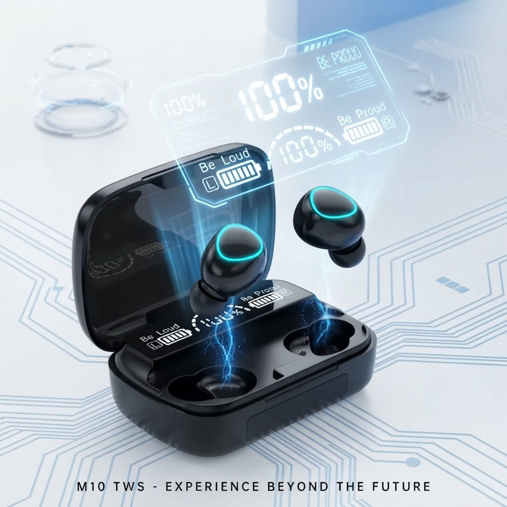 M10 TWS Wireless Bluetooth Earbuds with Charging Case